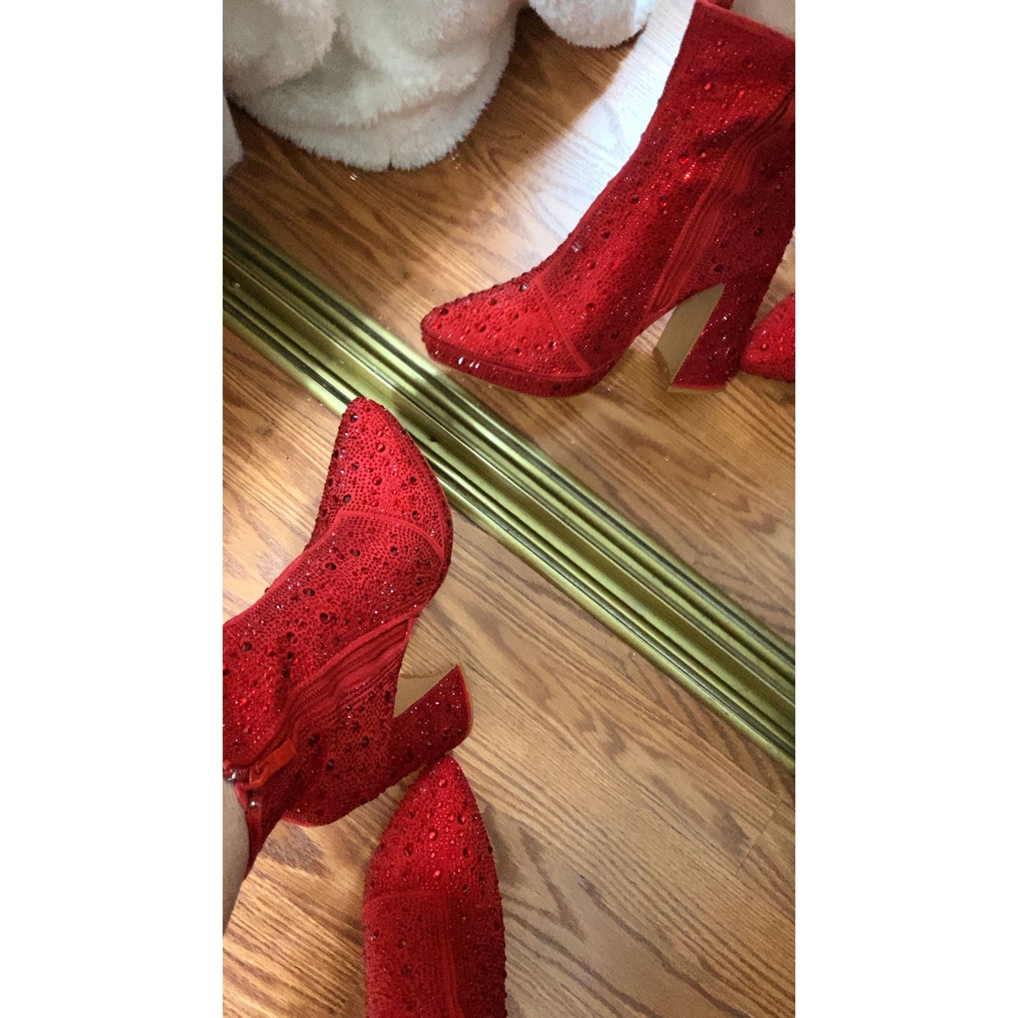 Rocket Red Rhinestone Mini Platform Bootie
