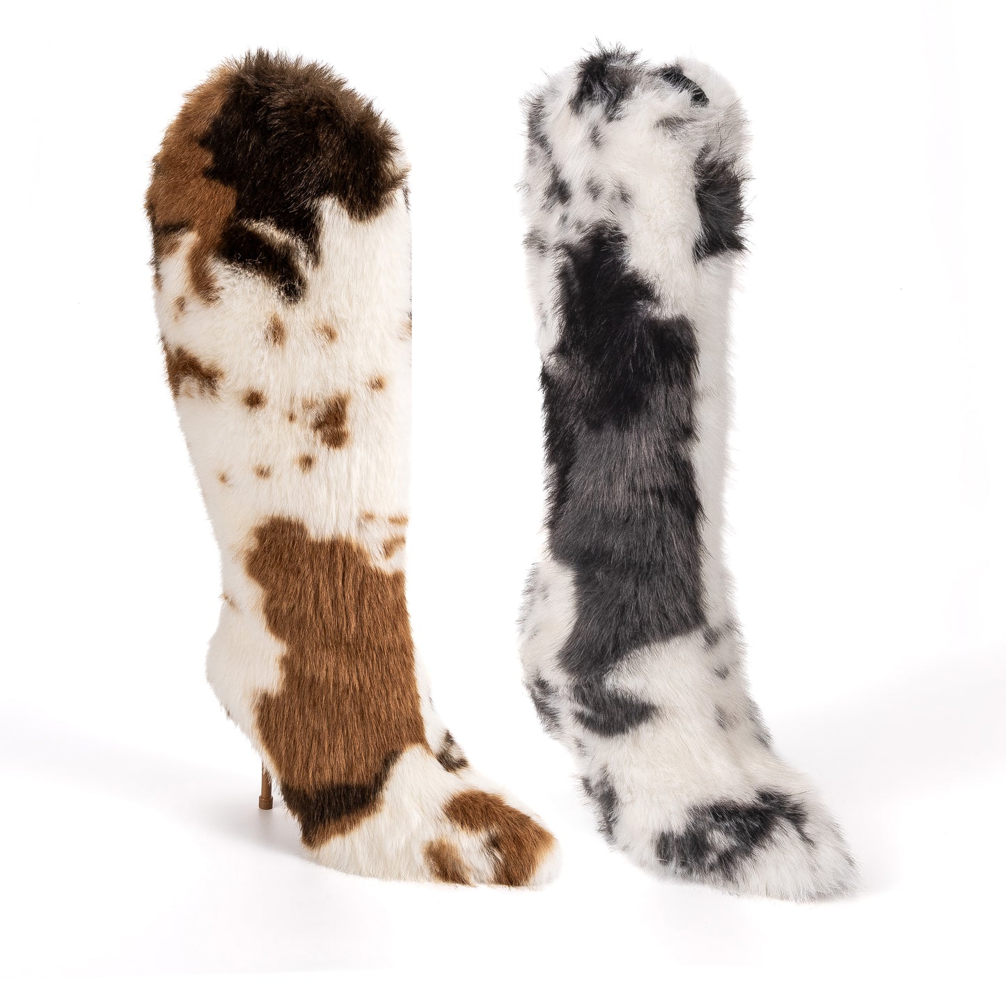 Ava Faux Fur Cow Print Boot