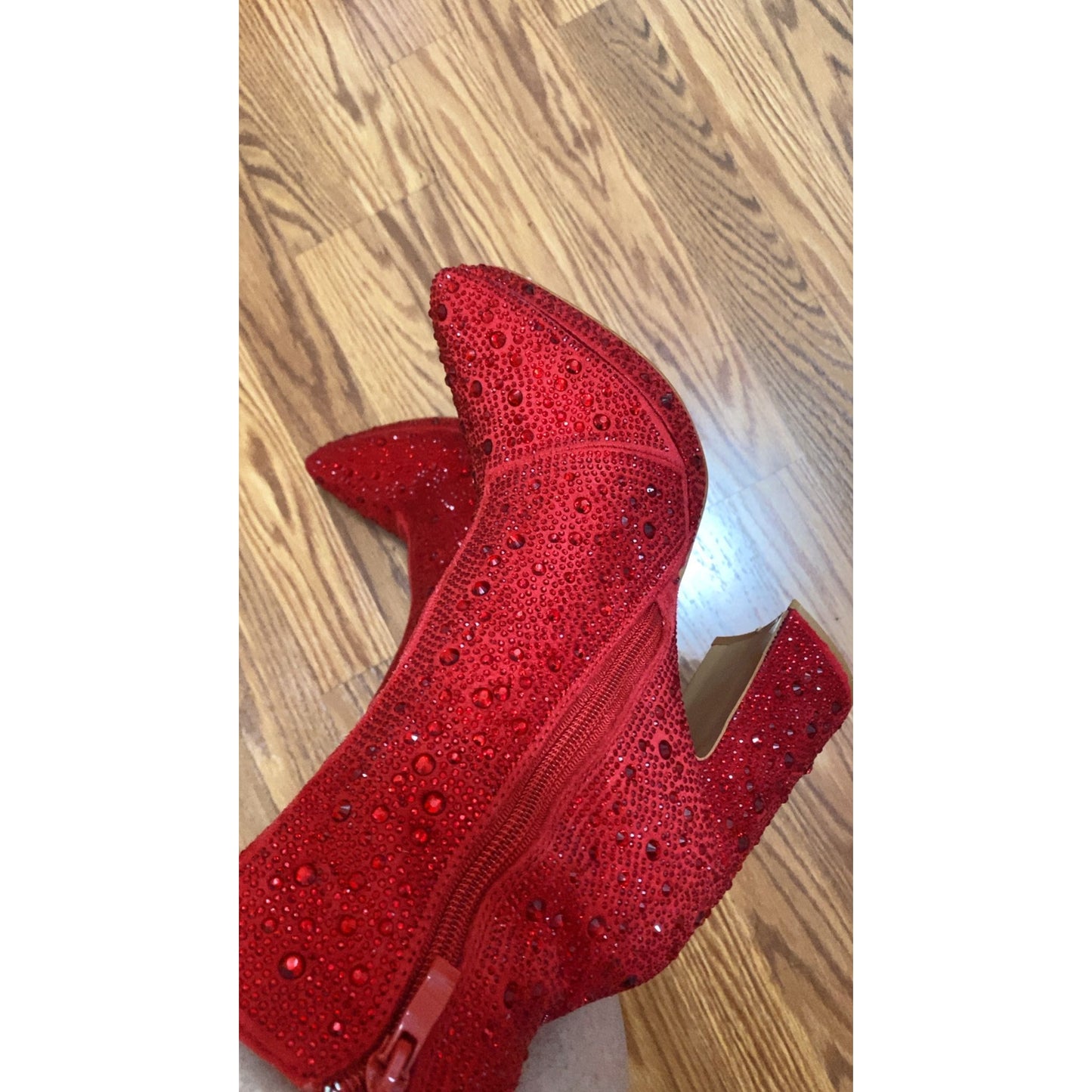 Rocket Red Rhinestone Mini Platform Bootie