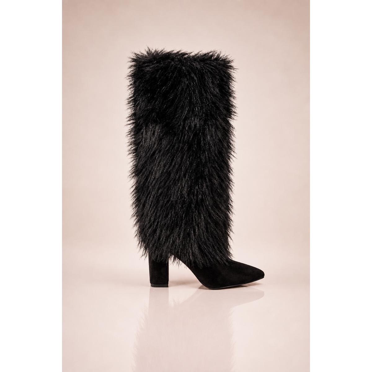Wendy Black Fur Boot