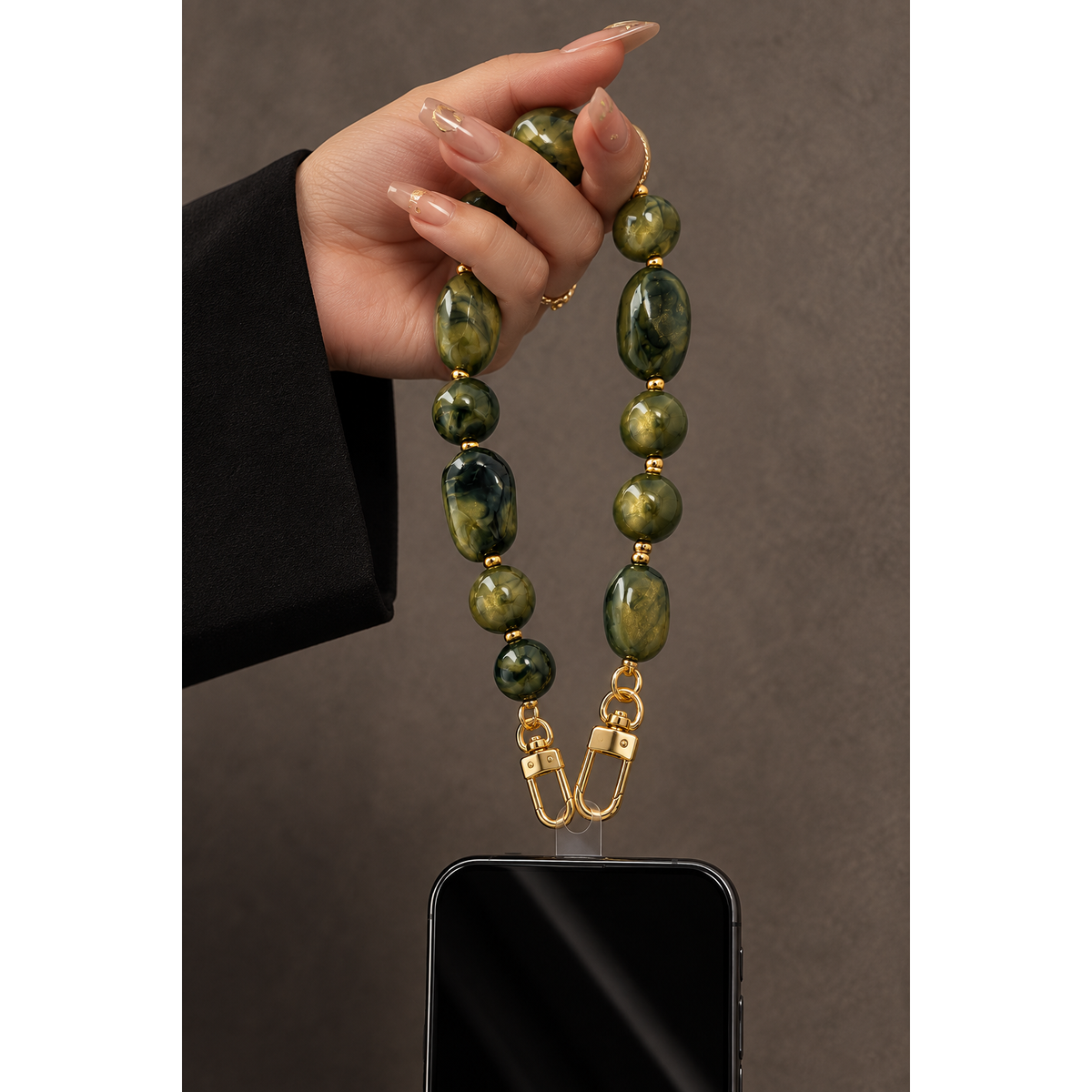 Beaded Stone Wristlet