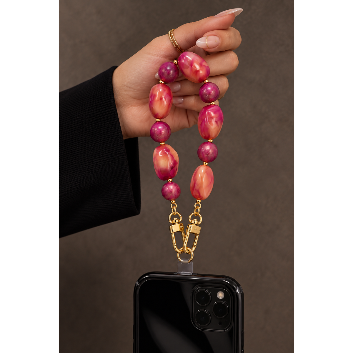 Beaded Stone Wristlet