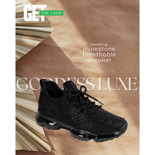 DEJA Black Fall Rhinestone Sneaker