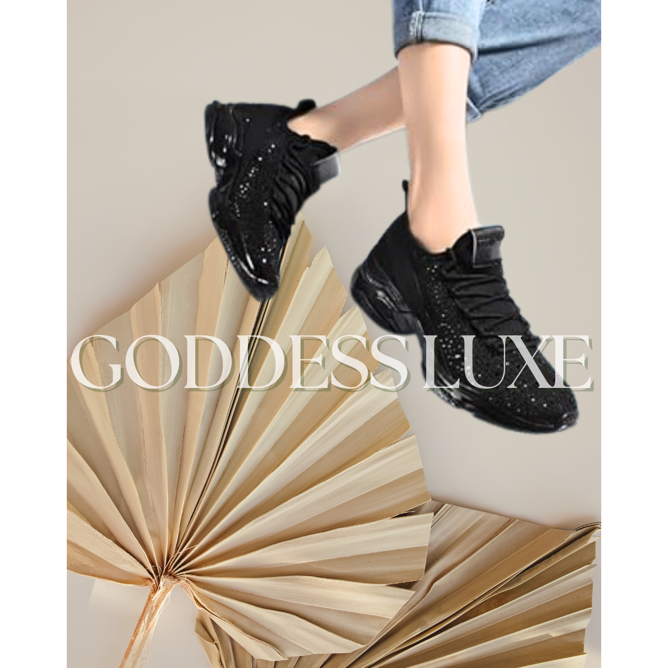 DEJA Black Fall Rhinestone Sneaker