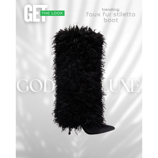 Demure Diamante Fur Boot