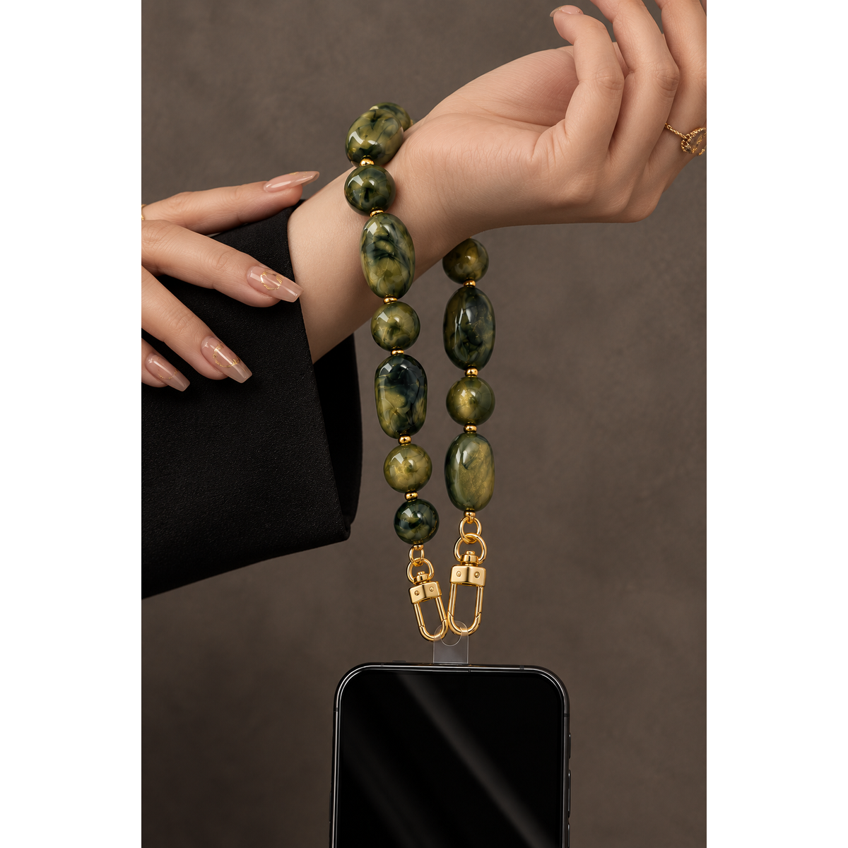 Beaded Stone Wristlet