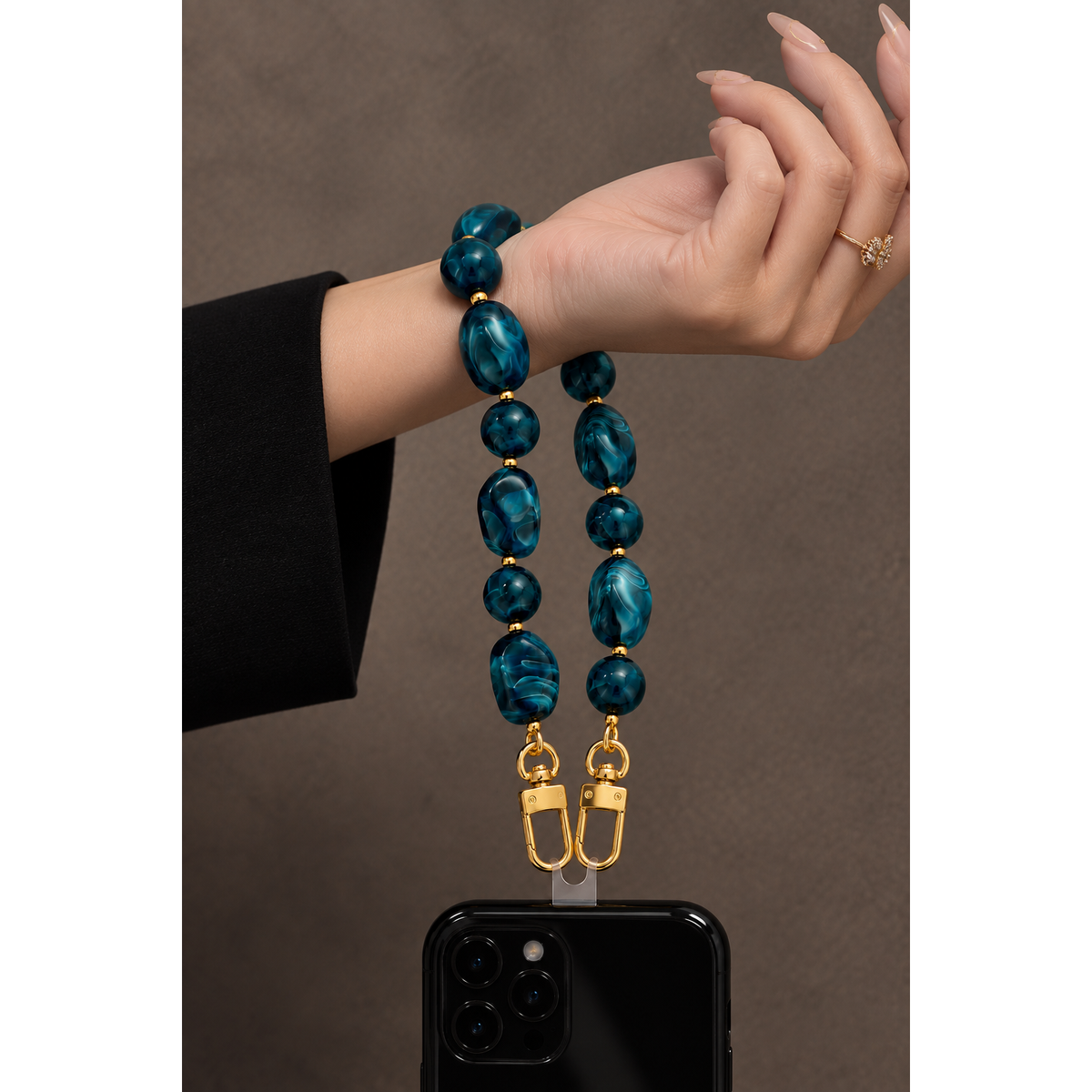 Beaded Stone Wristlet