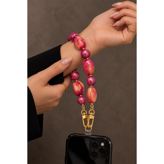 Beaded Stone Wristlet