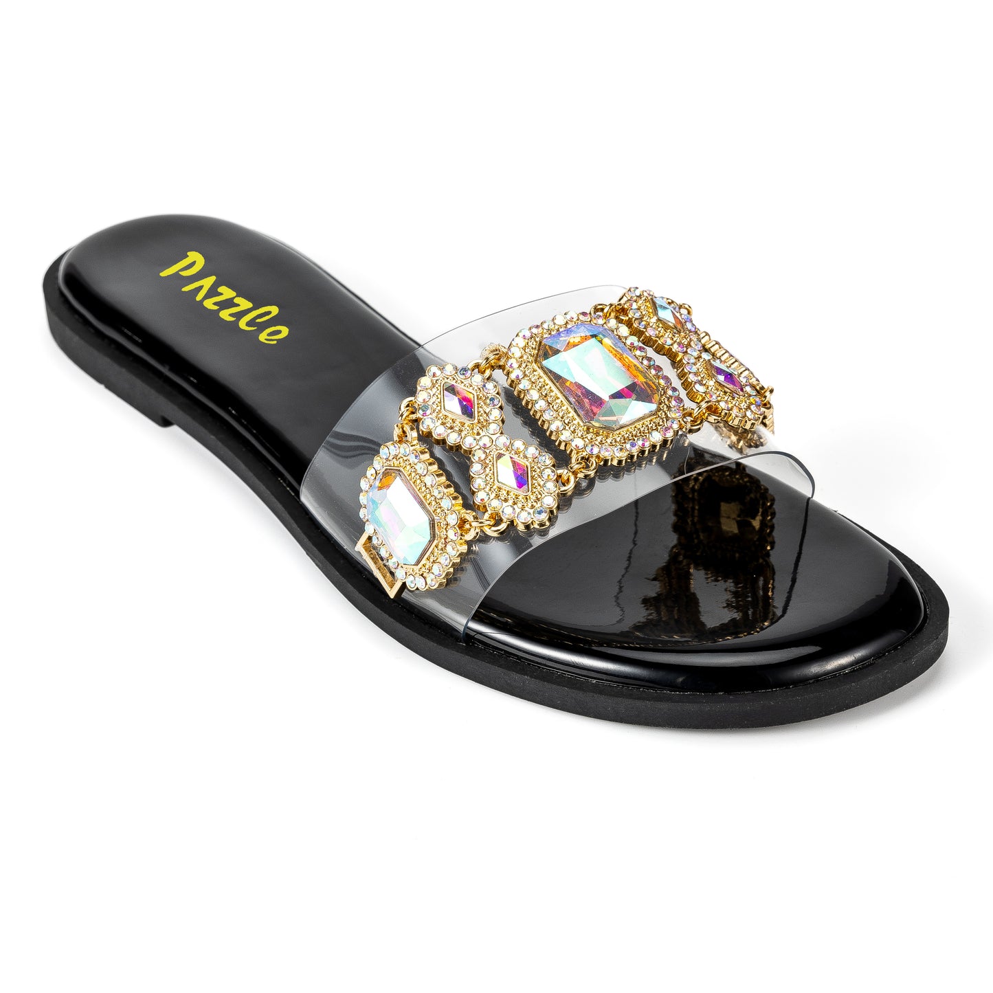 001 Pizza Jeweled Flat Sandal