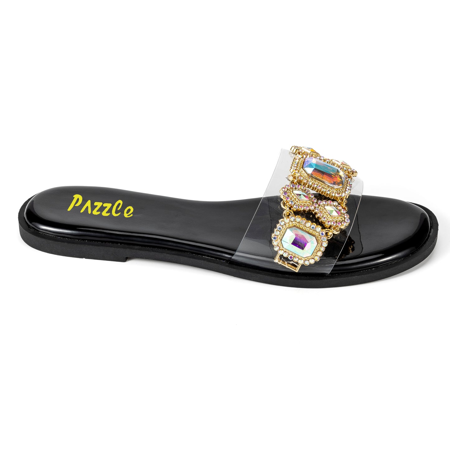 001 Pizza Jeweled Flat Sandal