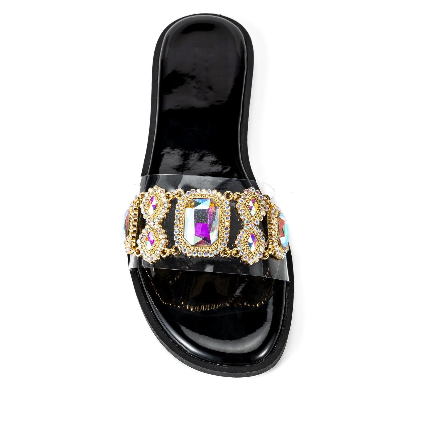 001 Pizza Jeweled Flat Sandal