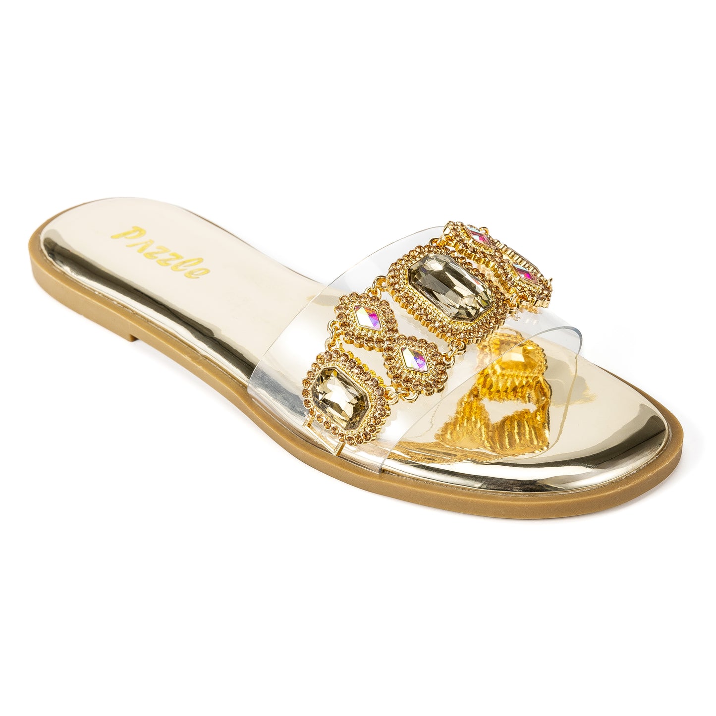 001 Pizza Jeweled Flat Sandal