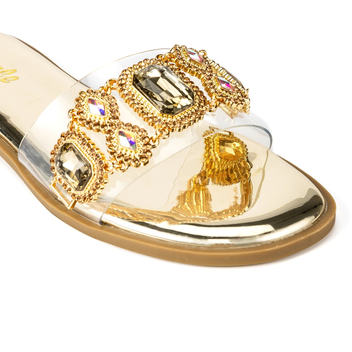 001 Pizza Jeweled Flat Sandal