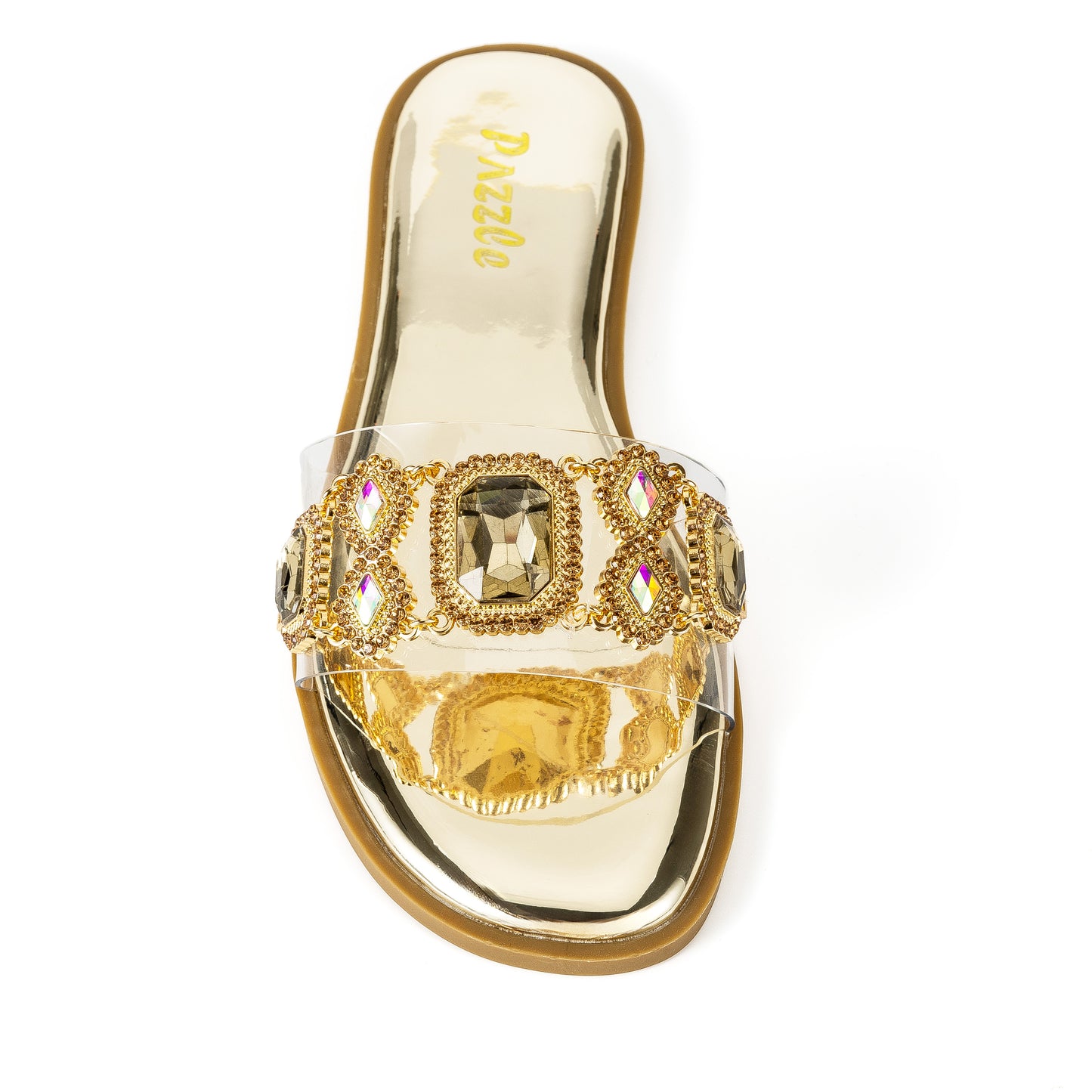 001 Pizza Jeweled Flat Sandal