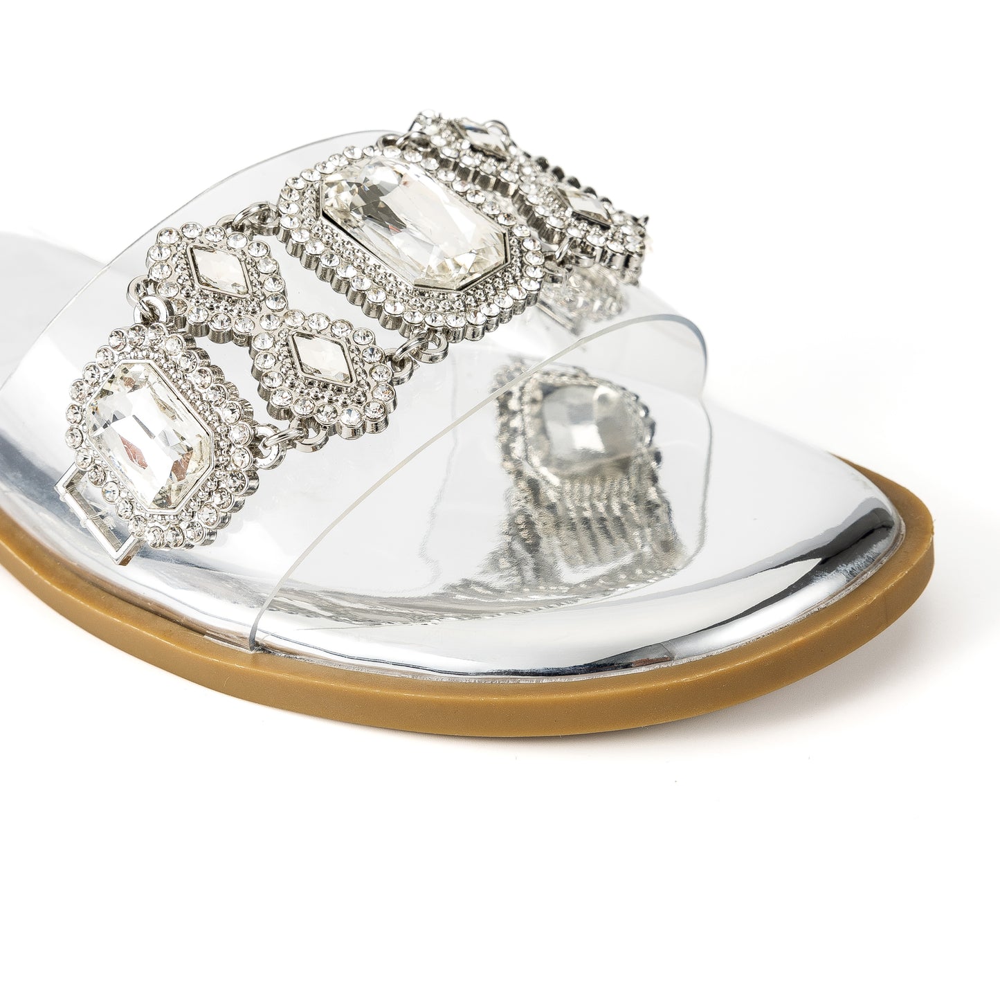 001 Pizza Jeweled Flat Sandal