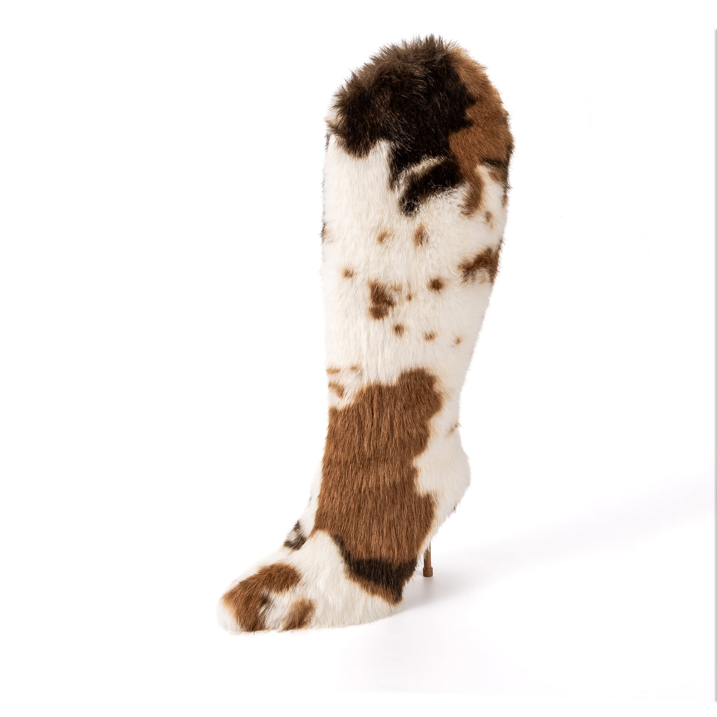 Ava Faux Fur Cow Print Boot