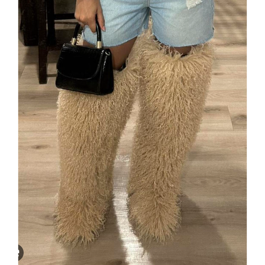 0002 Shaggy Over The Knee Boot