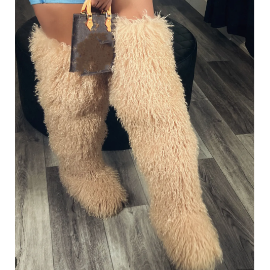 0002 Shaggy Over The Knee Boot
