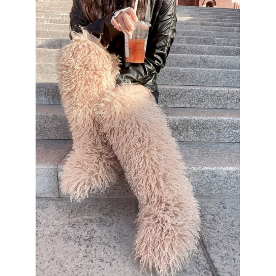 0002 Shaggy Over The Knee Boot