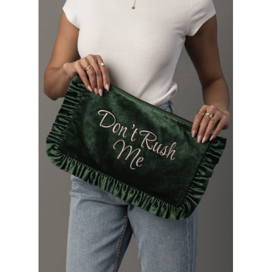 Don’t Rush Me Velvet Travel Pouch