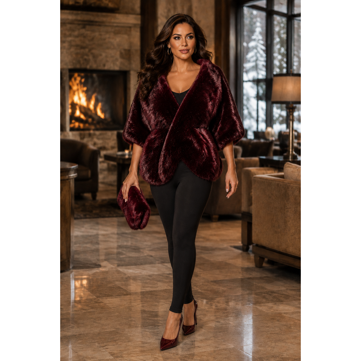 The Cinched Fur Shawl