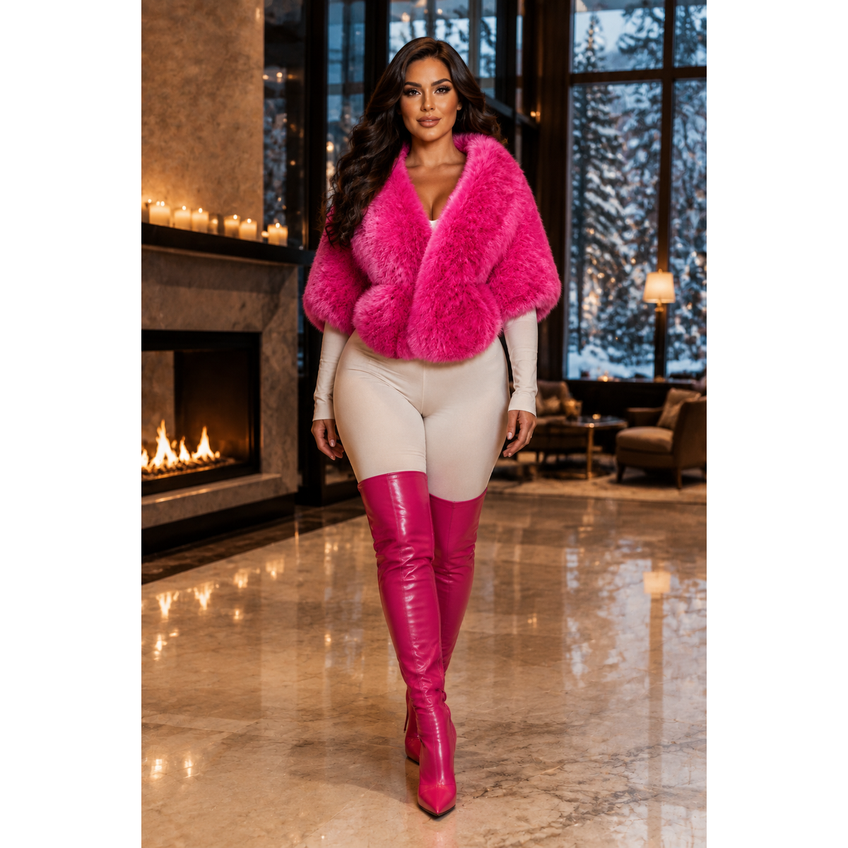 The Cinched Fur Shawl