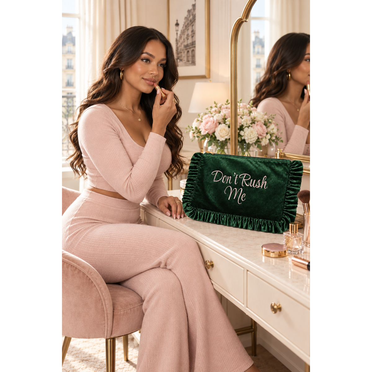 Don’t Rush Me Velvet Travel Pouch