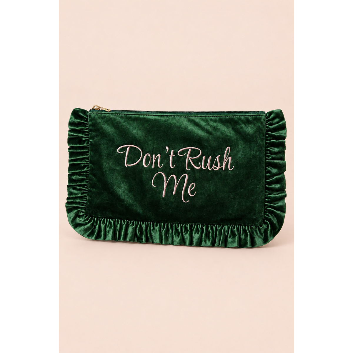 Don’t Rush Me Velvet Travel Pouch